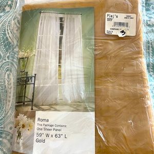 Roma Curtain Sheer Panel 59”x63” Gold